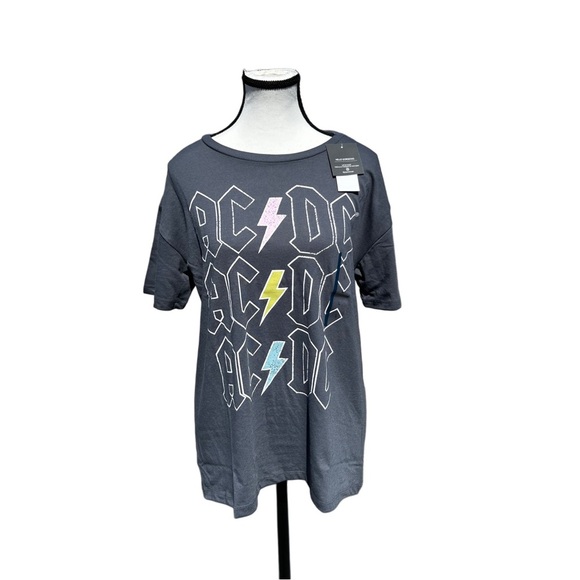 AC DC Gray and Pink Short Sleeve Tee - Picture 1 of 4
